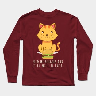 Burger Cat Long Sleeve T-Shirt